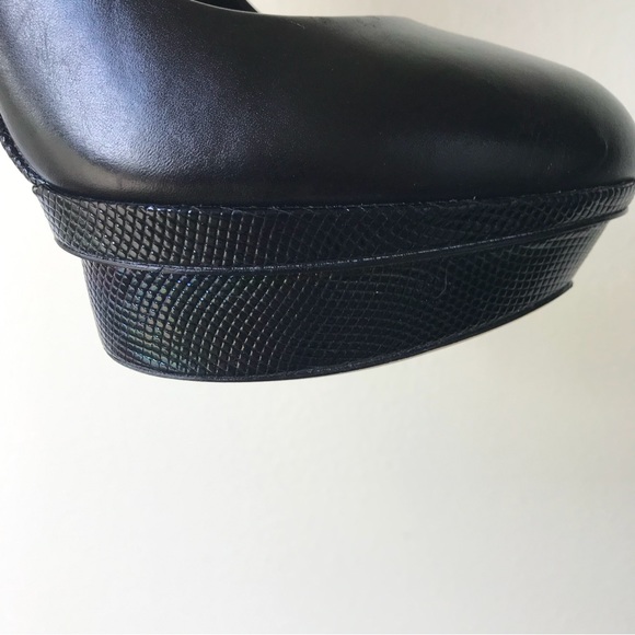 Brian Atwood Black Leather Multicolored Iridescent Platform Stiletto Pumps - Picture 7 of 12